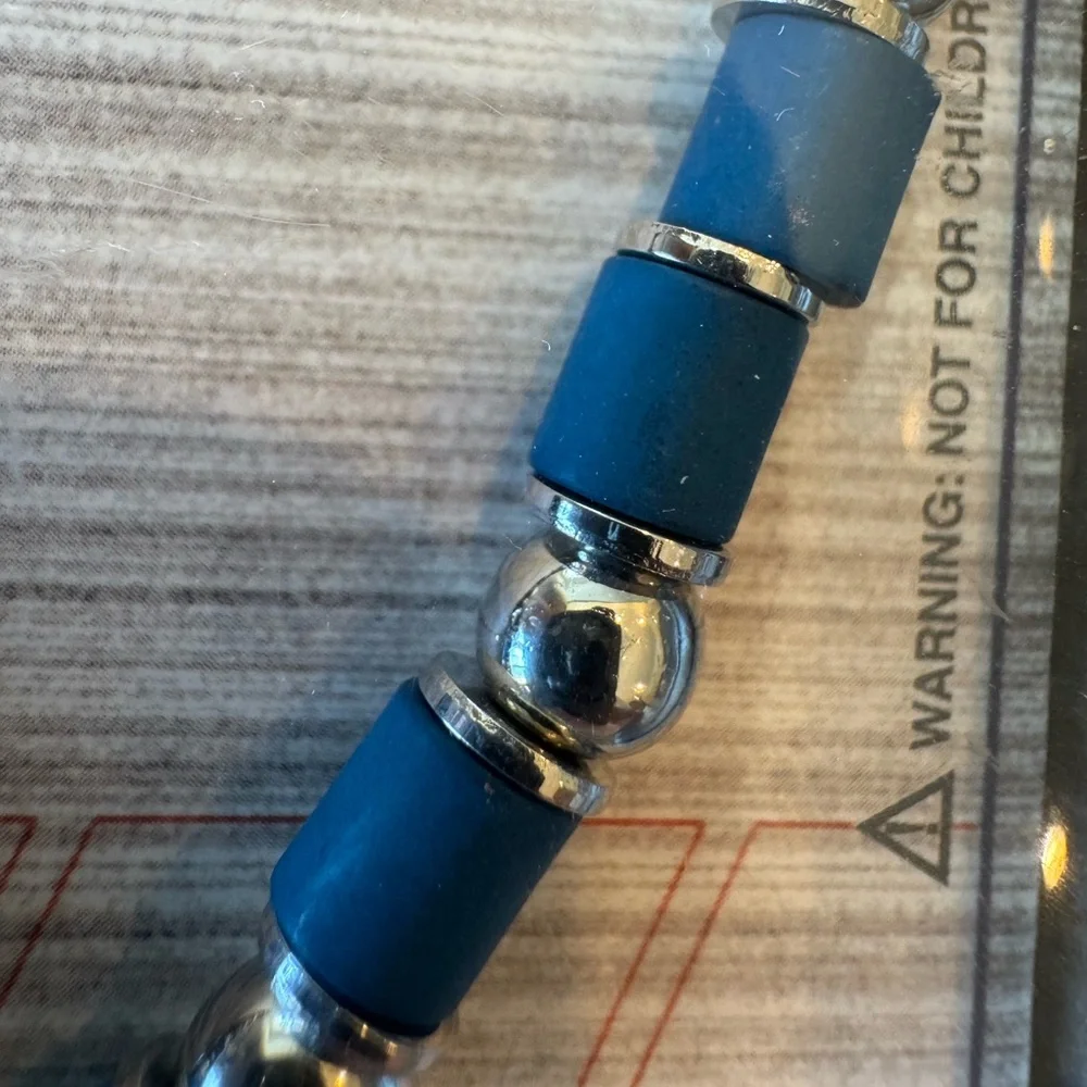 Streetwise Magnetic Hematite Necklace early 2000’sBlue Beads‎ 20” NOS Sealed Tin